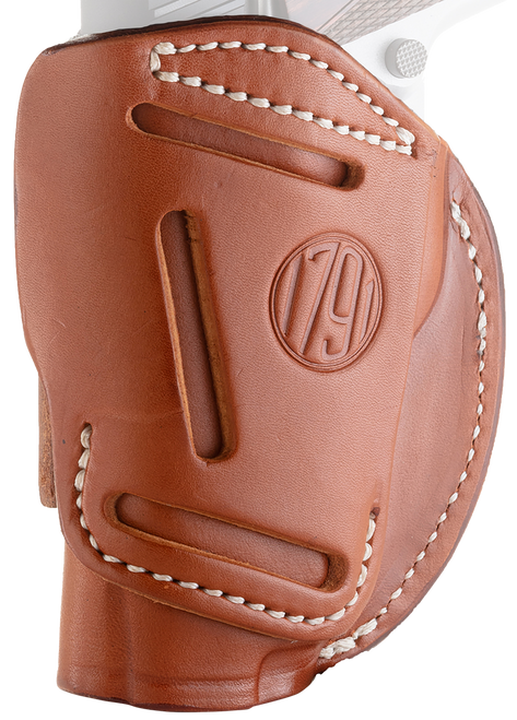 1791 Gunleather 4WH1CBRR 4-Way  IWB/OWB 01 Classic Brown Leather Belt Clip Fits 3-4" Barrel 1911