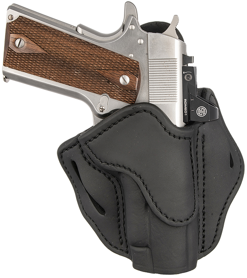 1791 Gunleather ORBH1SSBLR BH1 Optic Ready OWB Stealth Black Leather Belt Slide Fits 4-5" 1911 Right Hand