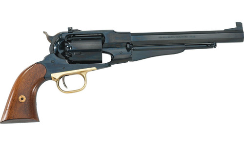 Pietta 1858 Remington Target Steel Frame Blued Muzzleloader Pistol with Walnut Grips - .44 cal 8"
