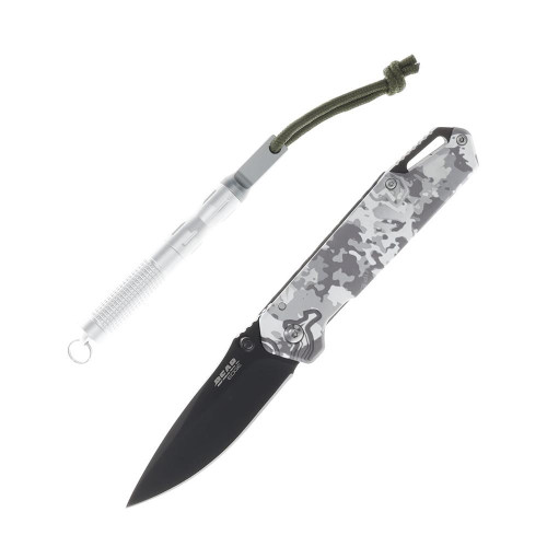 Bear & Son Edge Folding Knife 3" Drop Point Blade Truetimber White Viper