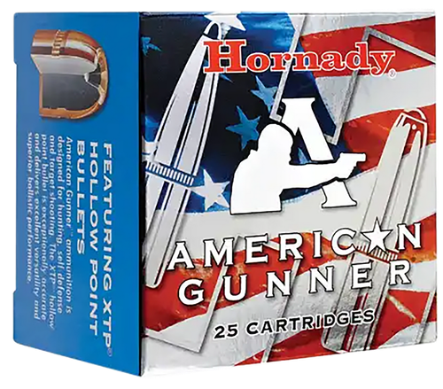 Hornady 90224 American Gunner  9mmLuger+P 124gr Hornady XTP Hollow Point 25 Per Box/10 Case