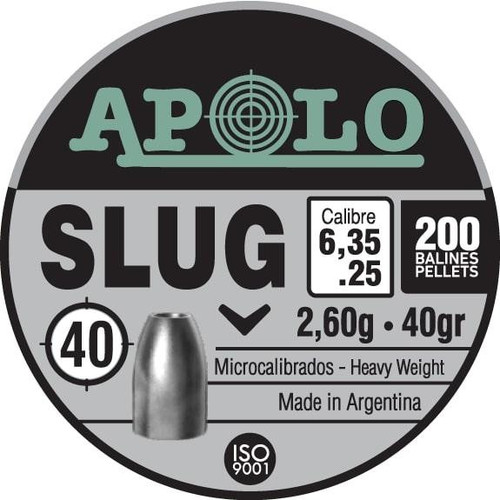 Hatsan Apolo Slug Air Rifle Pellets .25 Cal 40 gr 200/ct