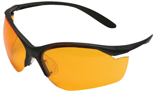 Howard Leight R01537 Uvex Vapor II Shooting Glasses Adult Orange Lens Anti-Fog Polycarbonate Black Frame