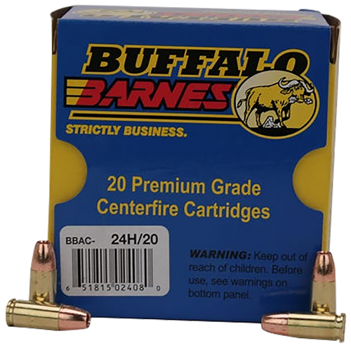 Buffalo Bore Ammunition 24H20 Buffalo-Barnes Strictly Business 9mmLuger +P+ 115gr Barnes TAC-XP Lead Free 20 Per Box/12 Case
