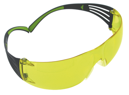 Peltor SF400PA8 Sport SecureFit 400 Adult Wraparound Amber Lens Polycarbonate Black Frame