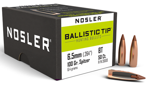 Nosler 26100 Ballistic Tip  6.5Creedmoor 100gr Spitzer 50/Box