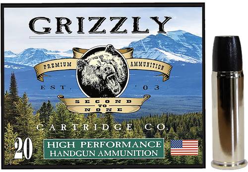 Grizzly Ammo GC44M+P1   44RemMag+P+ 355gr Wide Long Nose Gas Check 20 Per Box/10 Case
