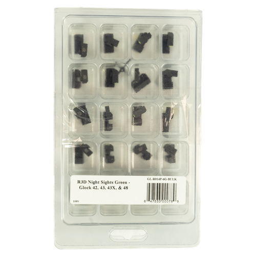 XS Sights R3D Night Sights Set for Glock 42/43/43x/48 Green Bulk 20/ct