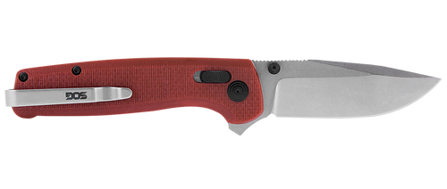 S.O.G SOGTM1023CP Terminus XR 2.95" Folding Clip Point Plain Stonewashed D2 Steel Blade Crimson Textured G10 Handle Includes Pocket Clip