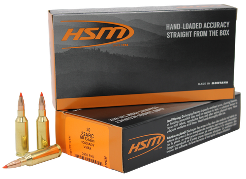 HSM 22ARC3N Varmint  22ARC 60gr V-Max 20 Per Box/25 Case
