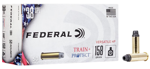 Federal TP38VHP1 Train + Protect  38Special 158gr Versatile Hollow Point 50 Per Box/10 Case