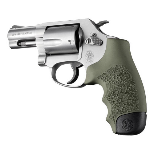 Hogue Overmolded Rubber Full Size Monogrip S&W Round Butt J-Frame Revolvers OD Green