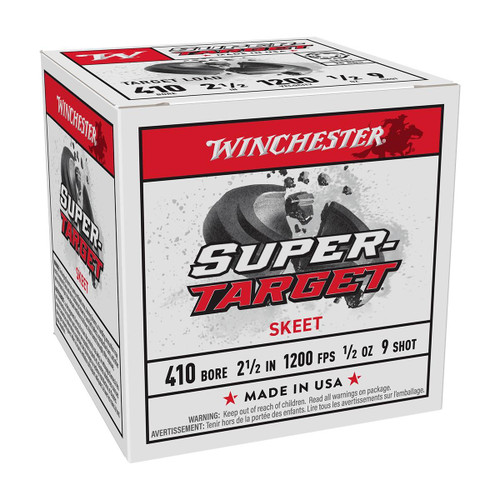 Winchester Super-Target Shotshells 410ga 2-1/2" 1/2oz 1300 fps #9 25/ct
