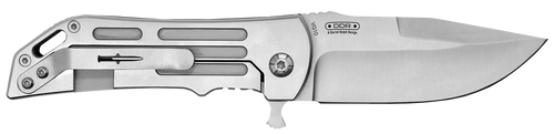 Camillus 19643 Dominator II 3" Folding Drop Point Plain Titanium Bonded 420 Stainless Steel Blade, Silver Carbon Fiber/SS Handle