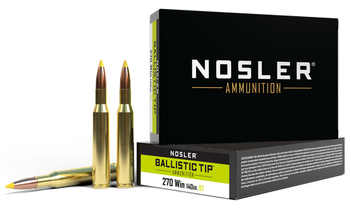 Nosler 40055 Ballistic Tip  270Win 140gr Spitzer Ballistic Tip 20 Per Box/10 Case