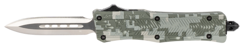 CobraTec Knives SADCCTK1SDAGNS CTK-1  Small 2.75" OTF Dagger Plain D2 Steel Blade/Winter Digi Camo Aluminum Handle Features Glass Breaker Includes Pocket Clip