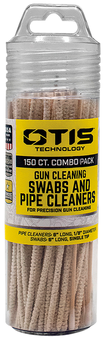 Otis FG241857 Swabs & Pipe Cleaners Combo Pack Cotton/Wood 6" Long 100 Swabs/50 Pipe Cleaners Includes Reusable Storage Tube