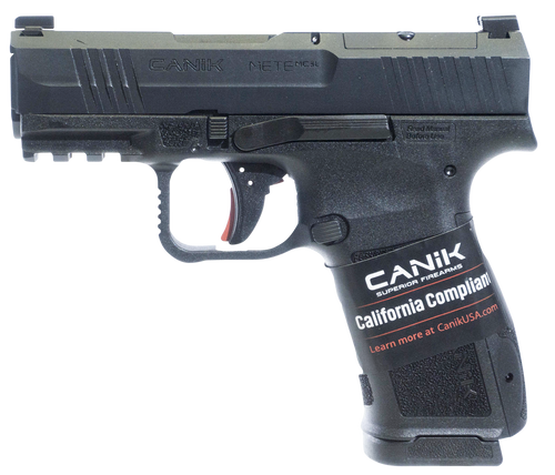 Canik HG7884CA-N Mete MC9L *CA Compliant 9mm Luger 10+1 3.18" Black Steel Barrel, Black Nitride Steel Serrated Slide, Black Polymer Frame w/Picatinny Rail, Interchangeable Backstrap Grip