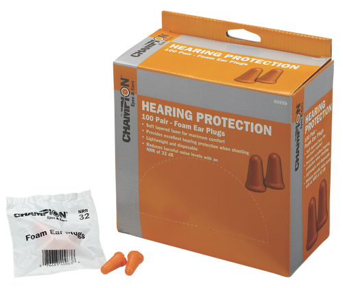 Champion Targets 40959 Molded Ear Plugs  32 dB In The Ear Contouring Orange Foam 100 Pair