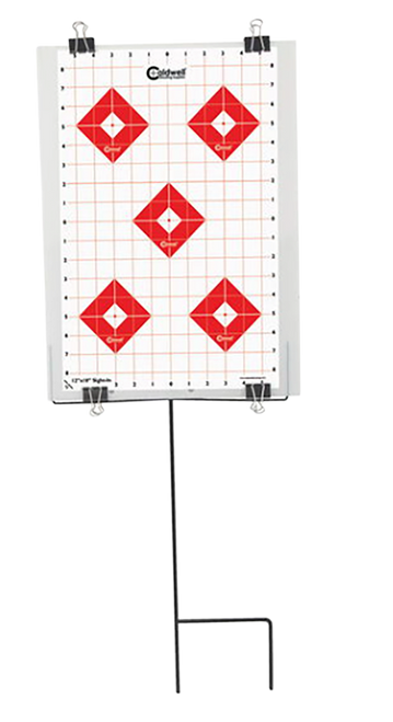 Caldwell 110005 Ultra Portable Target Stand Black/Red/White Steel Silhouette/Shapes Standing Includes 8 Silhouette Targets/8 Sight-In Targets