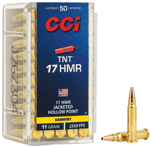 CCI 0053 TNT  17HMR 17gr Jacketeded Hollow Point 50 Per Box/40 Case