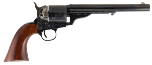 Cimarron CA916 1872 Open Top Army 45 Colt (Long Colt) 6 Shot 7.50" Blued Steel Barrel, Blued Cylinder, Color Case Hardened Steel Frame, Walnut Grip, Exposed Hammer