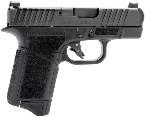 Gforce Arms GF932512 Rapture  Sub-Compact 9mm Luger 12+1 3.25" Black Steel Barrel, Black Optic Cut/Serrated Slide, Polymer Frame, Black Textured Grip