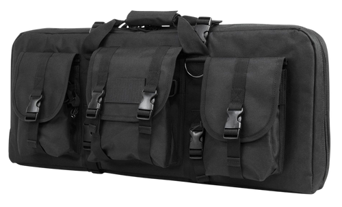 NcStar CVCPD2962B28 VISM Deluxe SubGun Case 28" Black PVC Fabric w/ Exterior Pockets Zippers & Padding for 2 AR or AK Pistols