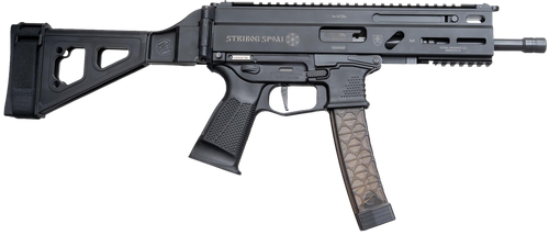Grand Power 850003223056 SP9A1 Stribog 9mm Luger 30+1 8" Black Threaded Barrel M-LOK Handguard Black Aluminum Picatinny Rail Receiver SB Tactical Brace, Black Polymer Grip, Thread Protector