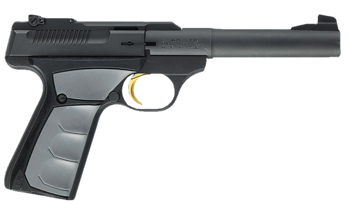 Browning 051482490 Buck Mark Camper *CA Compliant 22 LR 10+1 5.50" Tapered Bull Barrel, Matte Black Serrated Steel Slide & Aluminum Frame, Gray Ultragrip FX Grip