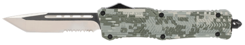 CobraTec Knives LADCCTK1LTS CTK-1  Large 3.75" OTF Tanto Part Serrated D2 Steel Blade/Army DigiCamo Aluminum Handle Features Glass Breaker Includes Pocket Clip