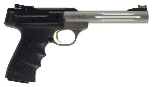 Browning 051461490 Buck Mark Lite *CA Compliant 22 LR 10+1 5.50" Matte Gray Fluted Barrel, Serrated Steel Slide, Matte Gray Aluminum Frame & Black Ultragrip RX Grips