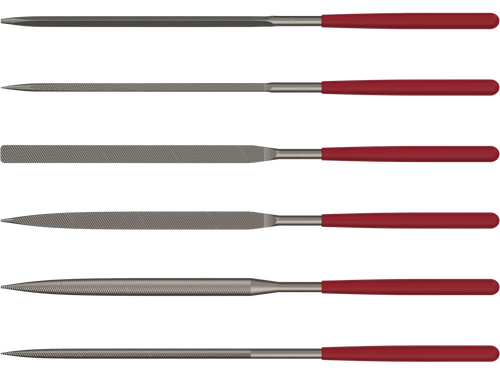 Birchwood Casey GSFS Gunsmithing File Set Red/Silver Carbon Steel 5.50" Long