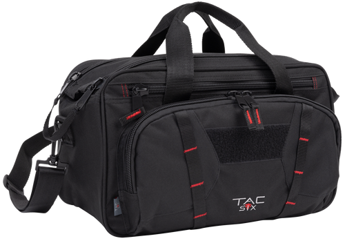 Tac Six 8247 Tactical Sporter Range Bag Black Endura with Removable Shoulder Strap, Pockets, Padded Pistol Rug & Exterior Webbing