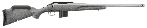 Ruger 46907 American II  Full Size 400 Legend 5+1 20" Cobalt Cerakote Spiral Fluted Threaded Barrel & Alloy Steel Receiver w/Picatinny Rail, Gray Splatter Adj LOP Synthetic Stock