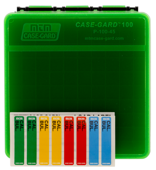 MTM Case-Gard P1004516T Ammo Box Flip-Top 45 ACP/10mm Auto Green Plastic 100rd