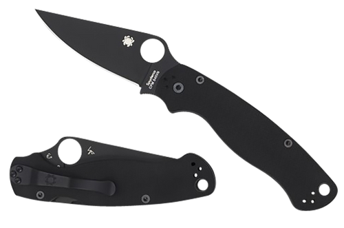 Spyderco C81GPBK2 Para Military 2  3.42" Folding Plain Black DLC CPM S45VN SS Blade/Black Textured G10 Handle Includes Pocket Clip
