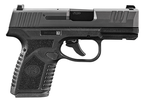 FN 66101412 Reflex  Micro-Compact Frame 9mm Luger 10+1, 3.30" Black Target Crown Steel Barrel, Black PVD Serrated Steel Slide & Polymer Frame w/Picatinny Rail, Ambidextrous