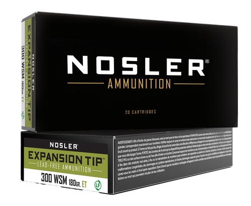 Nosler 40152 E-Tip  300WSM 180gr E Tip Lead Free 20 Per Box/10 Case