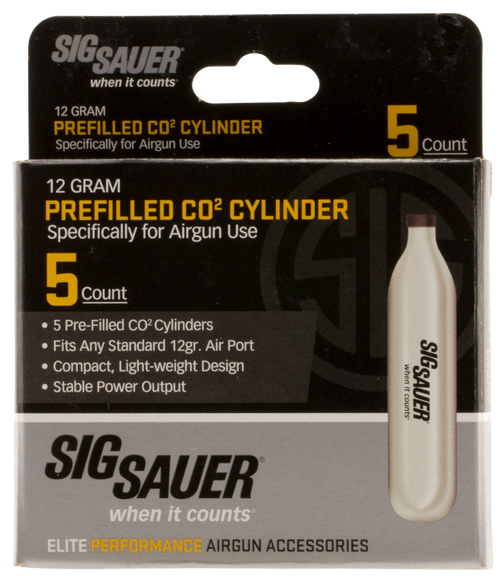 Sig Sauer Airguns AC125 CO2 Cylinders 12 gram 5 Per Pack