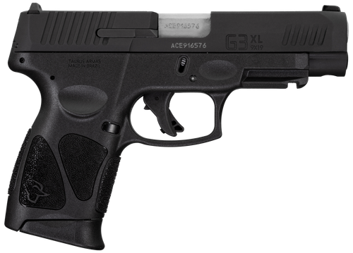 Taurus 1G3XLSR9041 G3XL  Compact Frame 9mm Luger 12+1 4" Matte Stainless Steel Barrel, Matte Black Tenifer Serrated Steel Slide, Black Polymer Frame w/Picatinny Rail, Black Polymer Grip, Right Hand