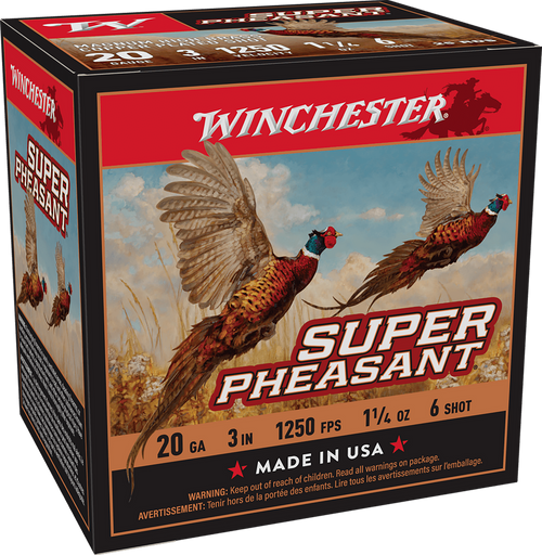 Winchester Ammo X203PH6 Super Pheasant Magnum High Brass 20Gauge 3" 1 1/4oz 6Shot 25 Per Box/10 Case