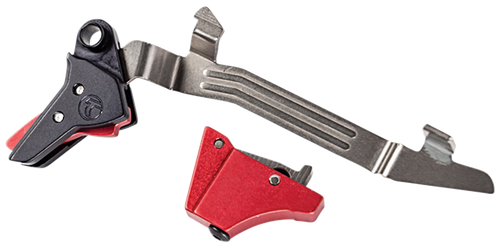 Timney Triggers ALPHAGLOCK34LRGRED Alpha Competition 45 ACP/10mm Auto, Red Straight Trigger, Compatible w/Glock Gen3-4