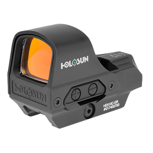 Holosun HE510CGR 510  Black 1 x 0.91" x 1.26" 2 MOA Green Dot/65 MOA Circle Multi Reticle