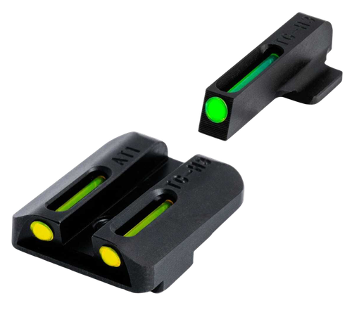 TruGlo TG131GT1B TFO  Green/Tritium/Fiber Optic Front Sight-Yellow/Tritium/Fiber Optic Rear Sight Glock 42/43