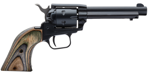 Heritage Mfg RR22MBS4 Rough Rider  22 LR 22 WMR 6 Shot 4.75" Black Satin Barrel, Cylinder & Frame, Camo Laminate Grips