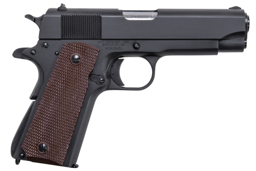 Auto-Ordnance 1911BKOC 1911 A1 Commander 45 ACP 7+1 4.25" Matte Black Serrated  Carbon Steel Slide Matte Black Matte Black Carbon Steel Brown Checkered Polymer Grips Right Hand