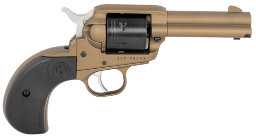 Ruger 2017 Wrangler  22 LR 6 Shot 3.75" Burnt Bronze Cerakote Steel Barrel, Burnt Bronze Cerakote Aluminum Frame, Black Cerakote Cylinder, Black Birdshead Grip, Exposed Hammer