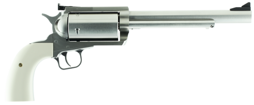 Magnum Research BFR45707B BFR Long Cylinder Extra Large 45-70 Gov 5 Shot 7.50" Brushed Stainless Steel Barrel, Cylinder & Frame, Bisley White Laminate Grip, Exposed Hammer