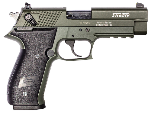 GSG GERG2210FFG FireFly  22 LR 10+1 4" Green Steel Barrel, Serrated Slide, Zinc Alloy w/Accessory Rail Frame, Black Polymer Grip